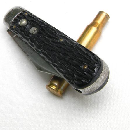 USA Schrade Walden, NY WW2 American paratrooper automatic knife, Type 2 w early jigged bone handle, excellent condition - Image 8