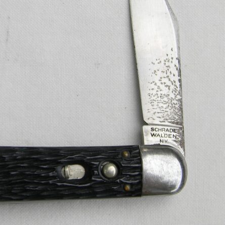 USA Schrade Walden, NY WW2 American paratrooper automatic knife, Type 2 w early jigged bone handle, excellent condition - Image 9