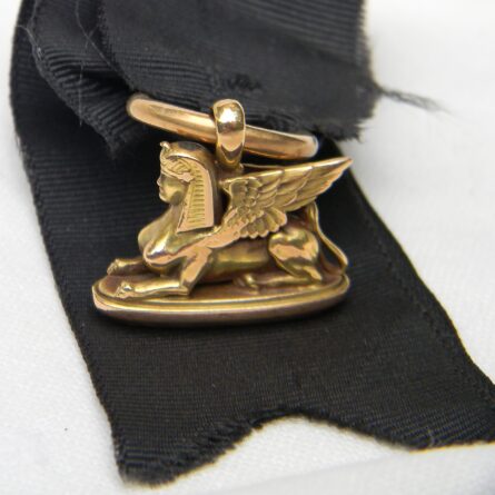 gold sphinx fob pendant