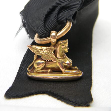 gold sphinx fob pendant