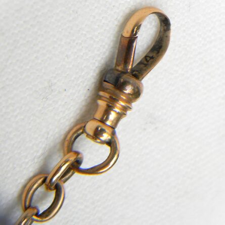 Antique Victorian era 14K gold sphinx pendant/monogram-engraved seal fob, original silk ribbon w 14K gold suspension chain; 11.9 grams total; rare type - Image 5