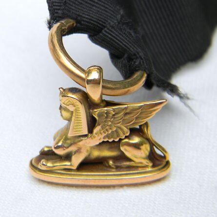 gold sphinx fob pendant