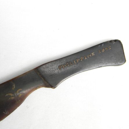 USA WW2 era 1945 dated Philippines souvenir buffalo horn letter opener; scarce type - Image 8