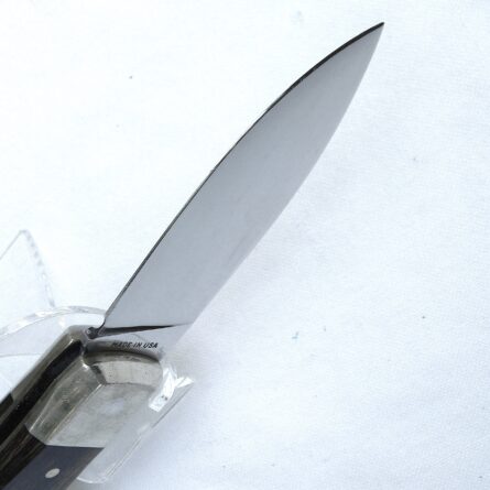Long-discontinued 1970th US-made Smith & Wesson model 6060 FOLDING HUNTER, original sheath; rare NIB with papers - Image 4