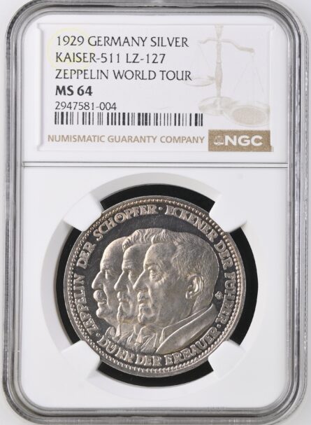 Germany Graf Zeppelin airship 1929 flight silver medal