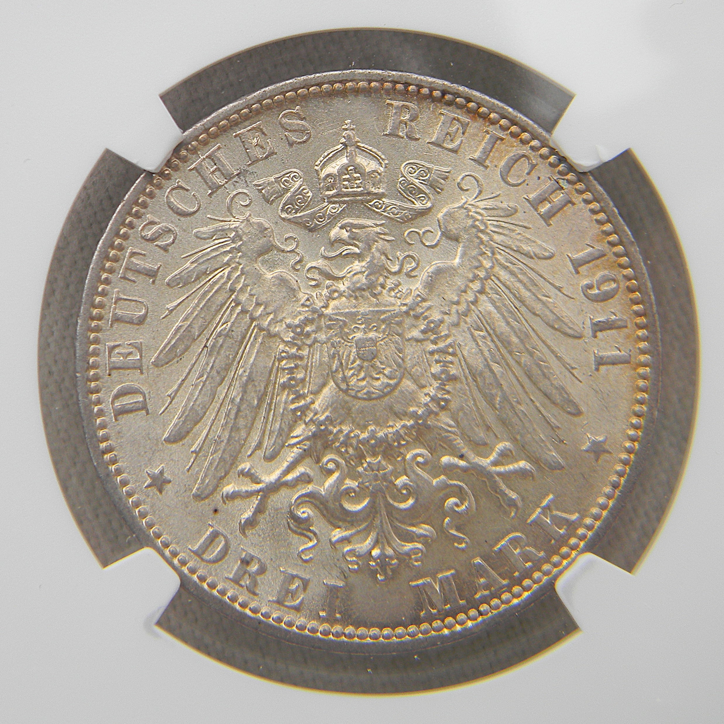 Germany Hamburg 1911J silver 3 Mark