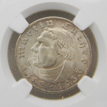 Germany 1933F Martin Luther silver 2 Mark