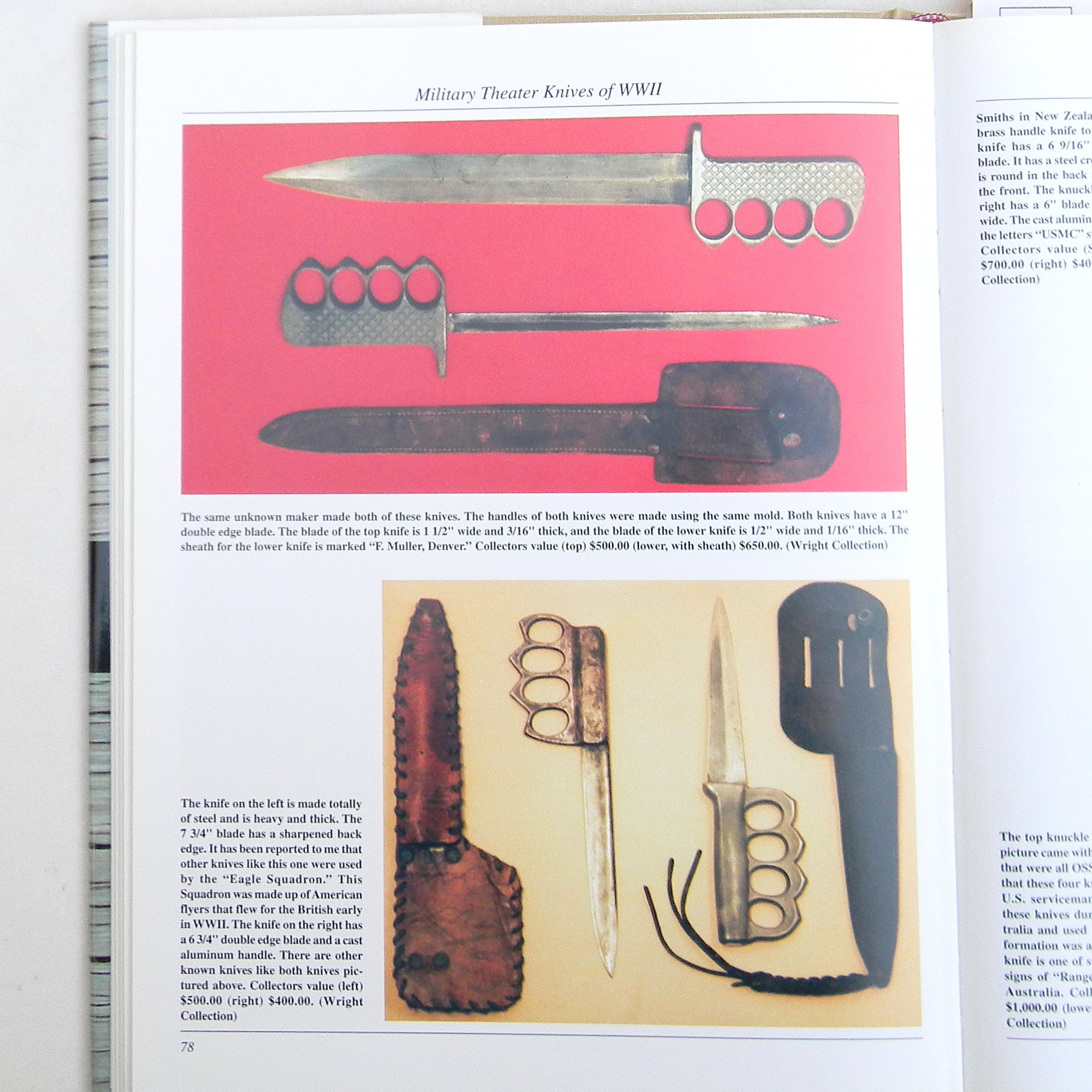 WW2 aluminum handle knuckle fighting knife