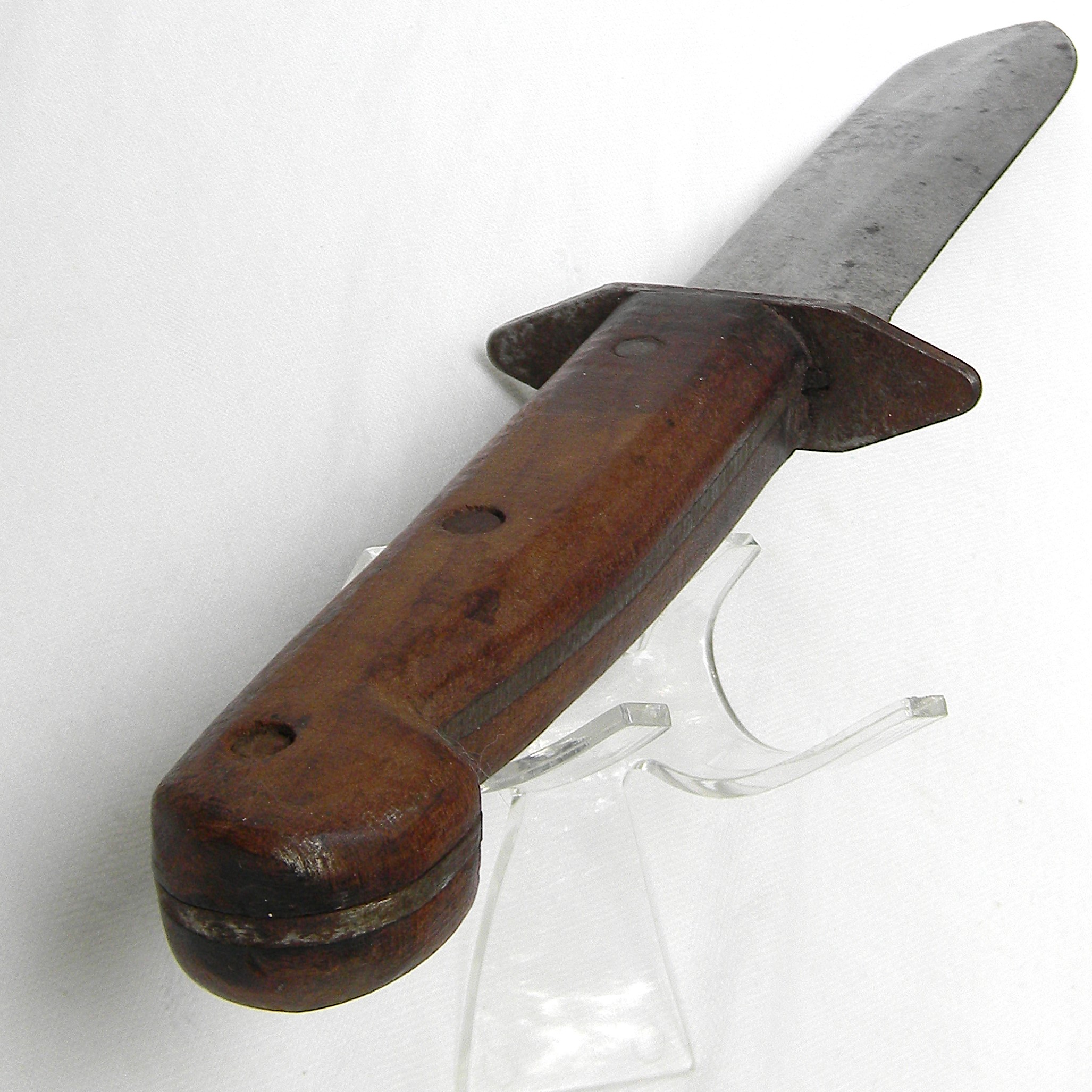 Australia WW2 Whittingslowe Engineering (WE) Australian Commando knife, original 1944 JW Trathen & Co scabbard; rare - Image 15