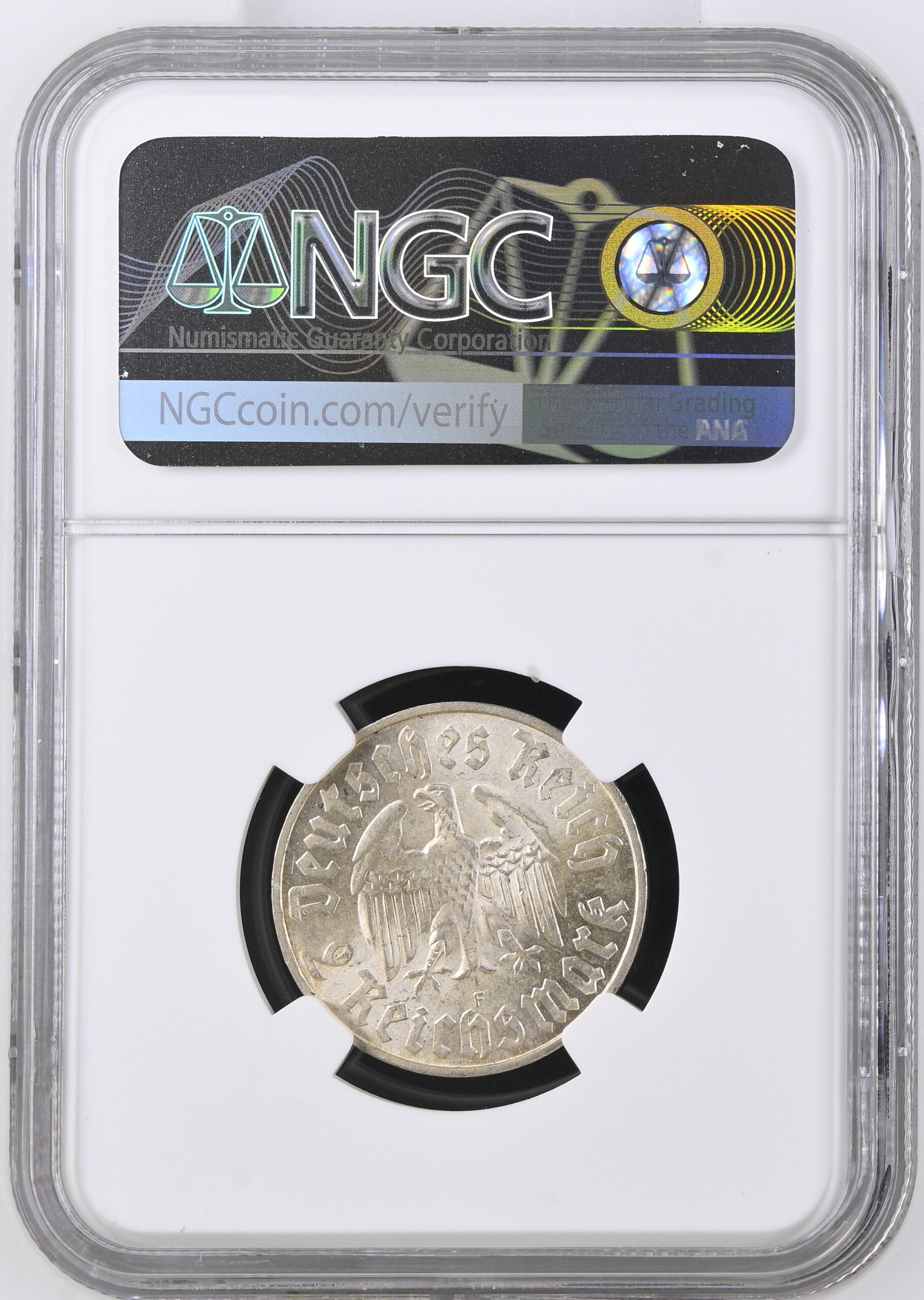 Germany Martin Luther 1-yr type commemorative 1933F silver 2 Mark, Stuttgart mint - small mintage; lustrous NGC MS65 - Image 5