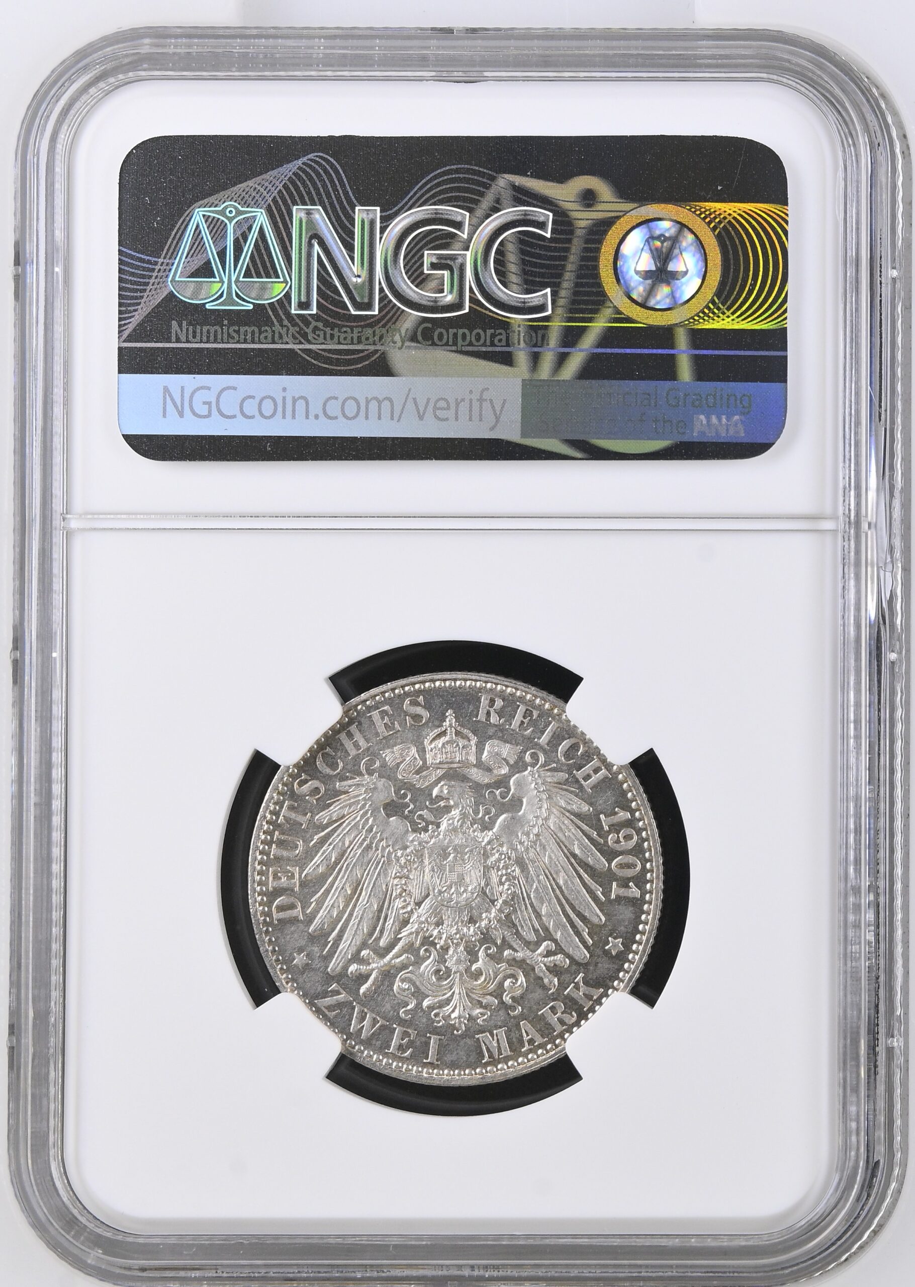 Germany, Prussia 1901A BICENTENNIAL commemorative silver 2 Mark; NGC MS62 - Image 5
