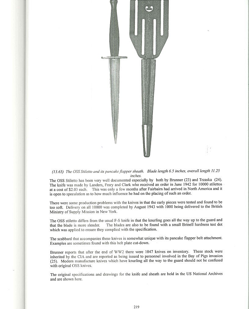 USA WW2 era OSS stiletto fighting dagger, original "pancake flapper" scabbard; rare type in excellent condition - Image 20