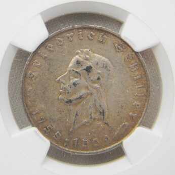 Germany 1934F Friedrich Schiller silver 5 Mark