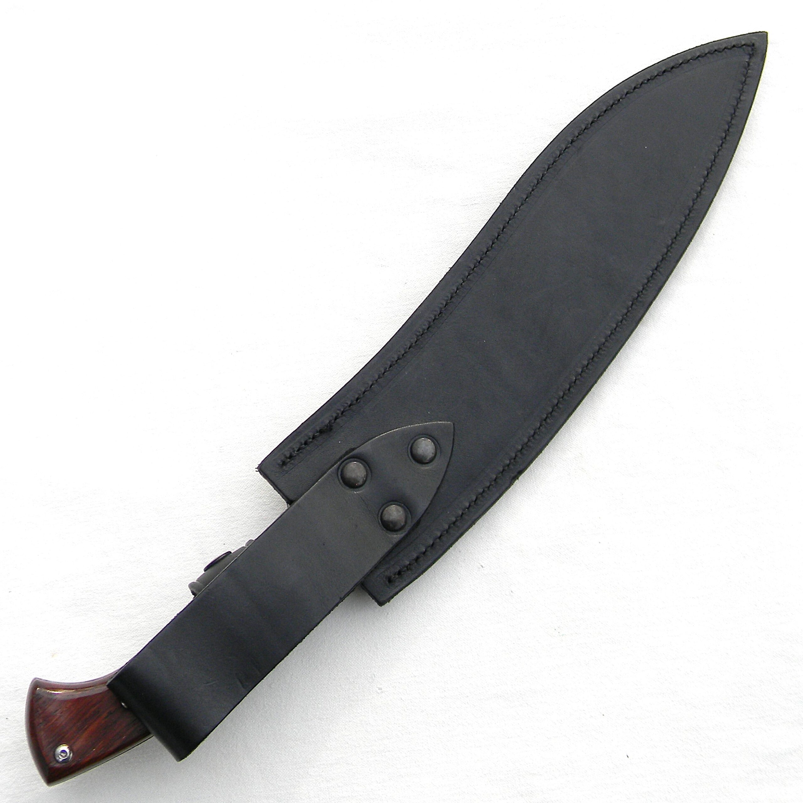 A.G. RUSSELL KNIVES huge Kukri knife 2002 limited edition made in Italy, rosewood handle, original sheath; UNUSED - Image 3