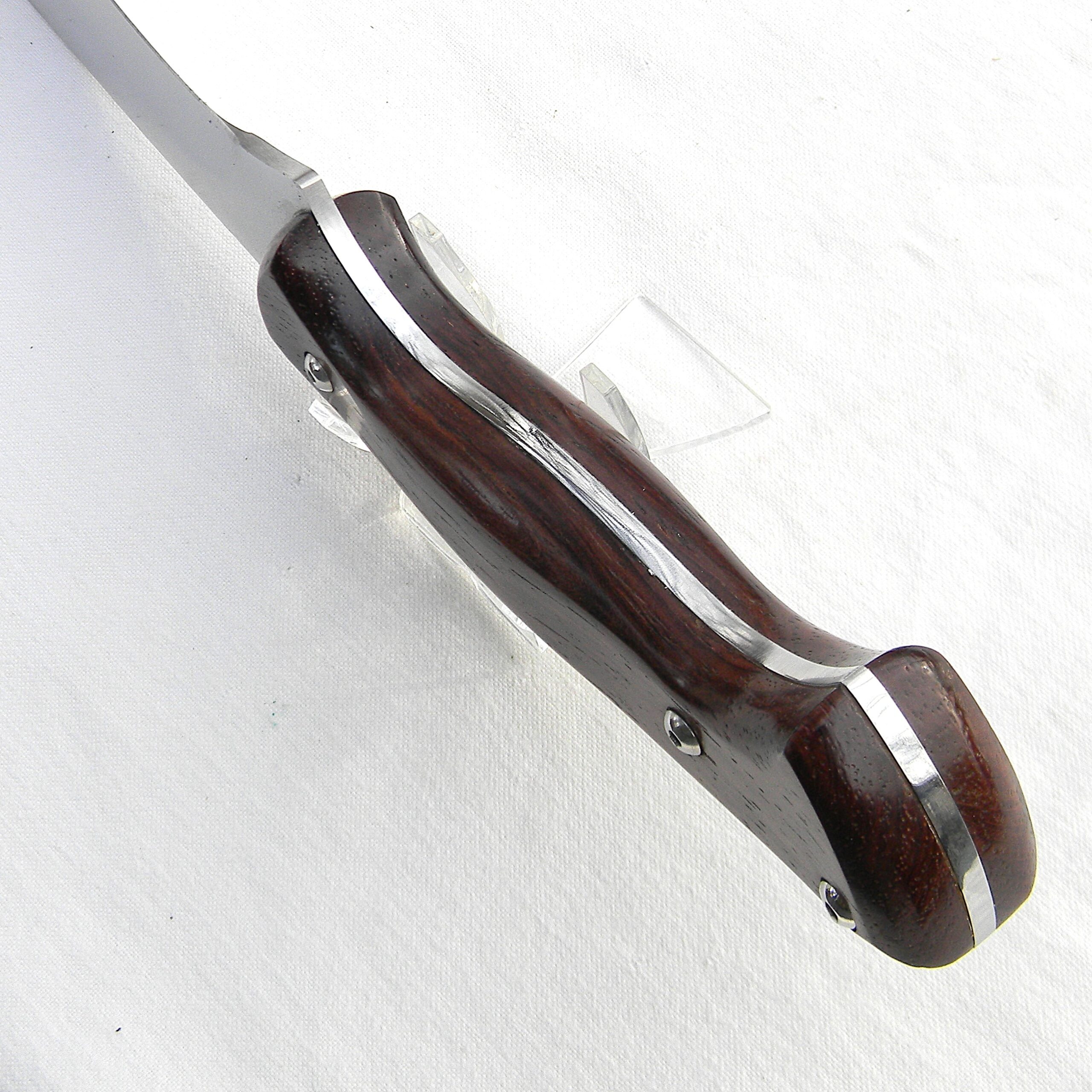 A.G. RUSSELL KNIVES huge Kukri knife 2002 limited edition made in Italy, rosewood handle, original sheath; UNUSED - Image 9
