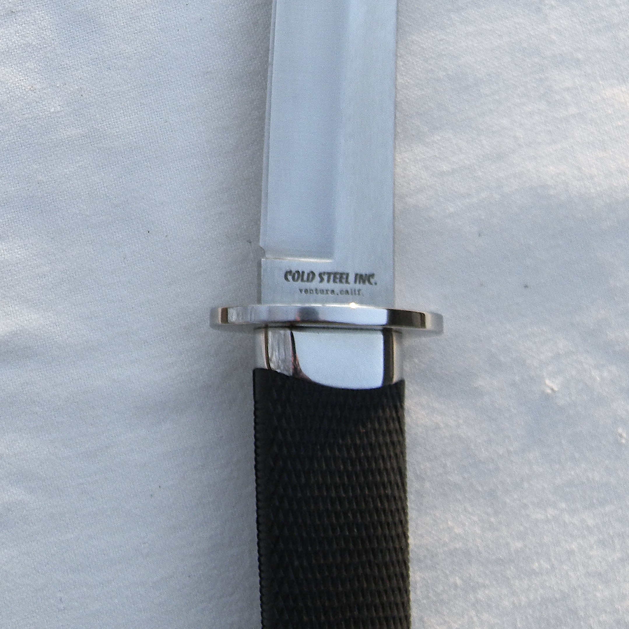 Cold Steel, Japan circa 1998 Magnum Tanto IX large fighting knife, AUS8 9" blade, original leather sheath; rare type in UNUSED condition - Image 8