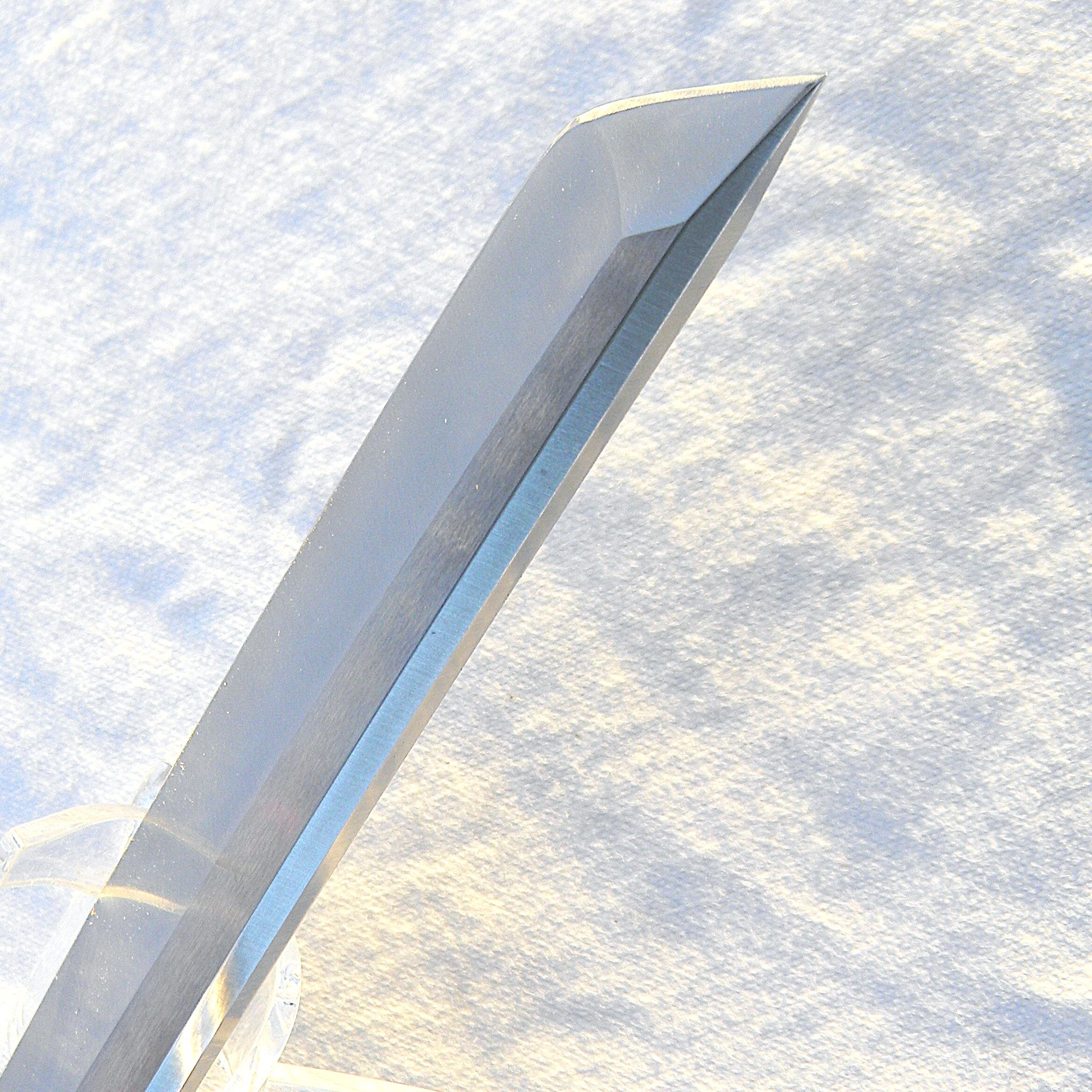 Cold Steel, Japan circa 1998 Magnum Tanto IX large fighting knife, AUS8 9" blade, original leather sheath; rare type in UNUSED condition - Image 10