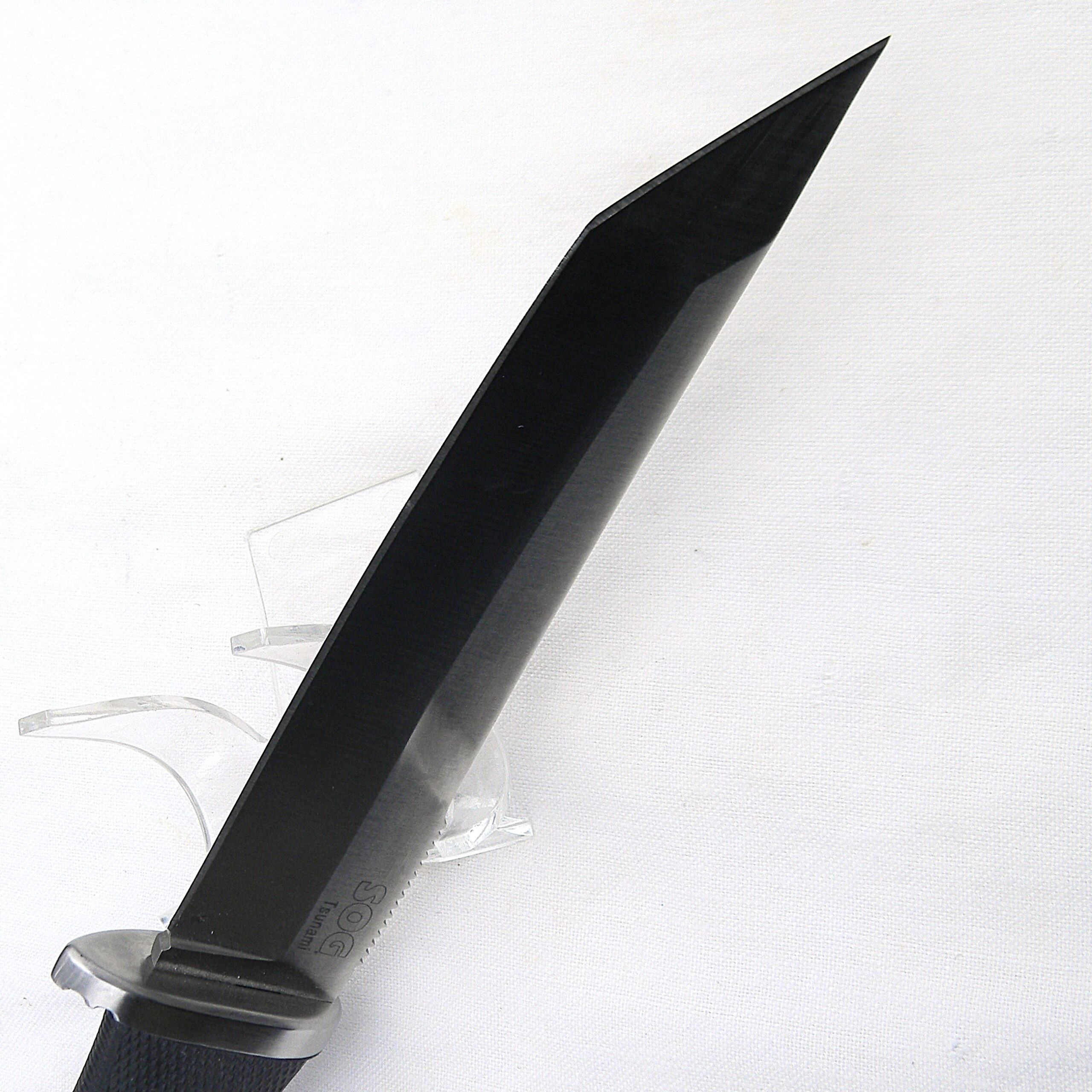 SOG Taiwan TSUNAMI tanto blade fighting knife, black nylon MOLLE sheath, UNUSED - Image 6