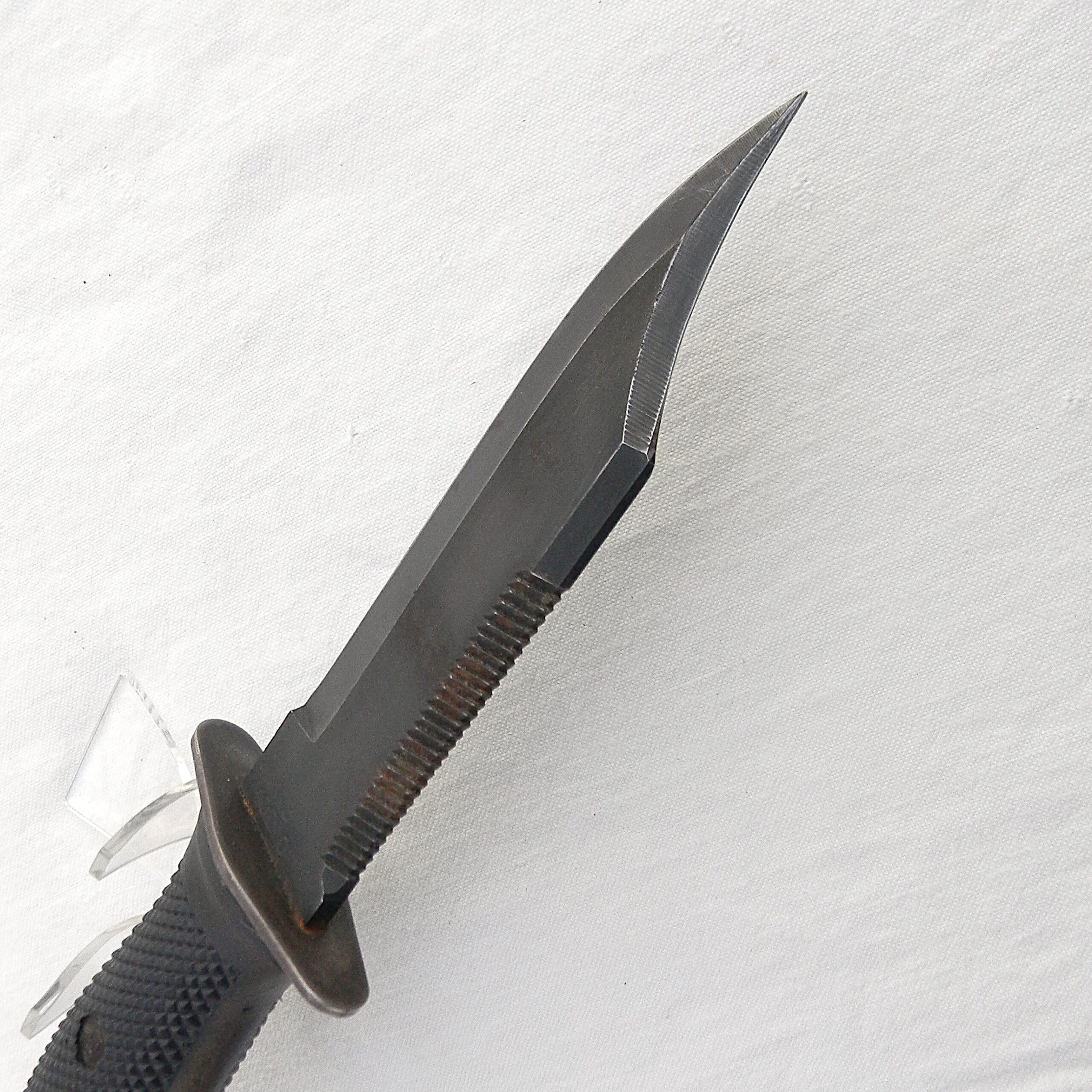 USN issue Ontario MK3 Model 0 dive knife (in service 1975-early 2000s) original scabbard; rare UNUSED - Image 9
