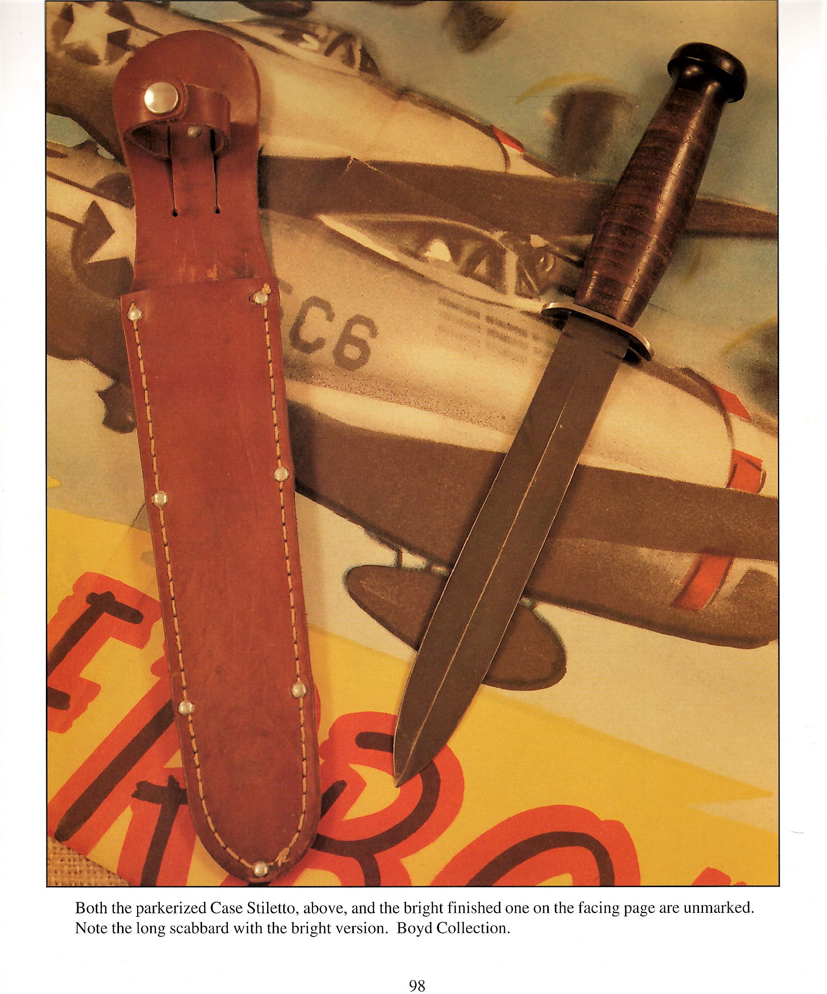 Case XX WW2 stiletto dagger blued blade