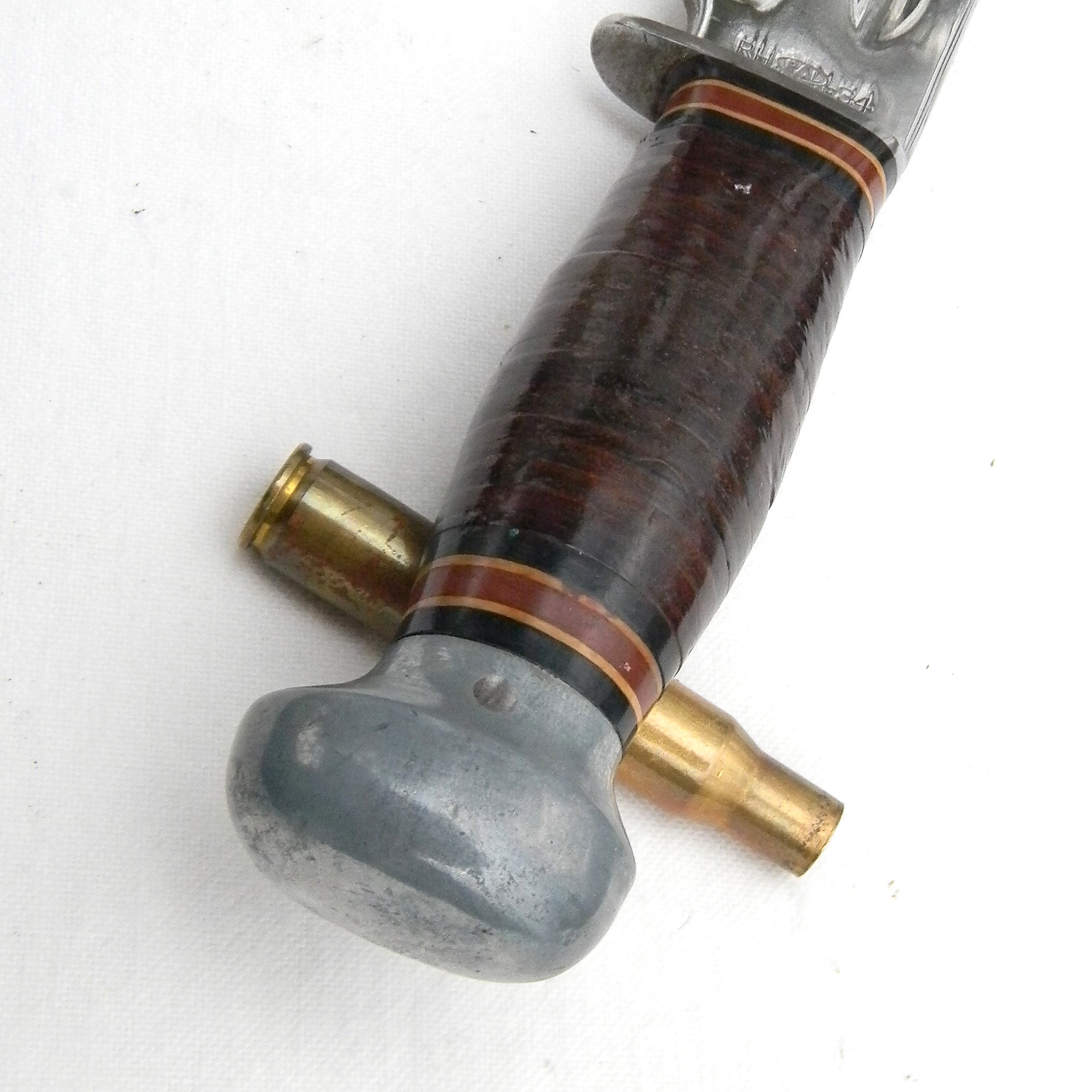 USA WW2 era PAL RH-34 "private purchase" fighting knife, early war aluminum pommel/leather scabbard type - Image 10