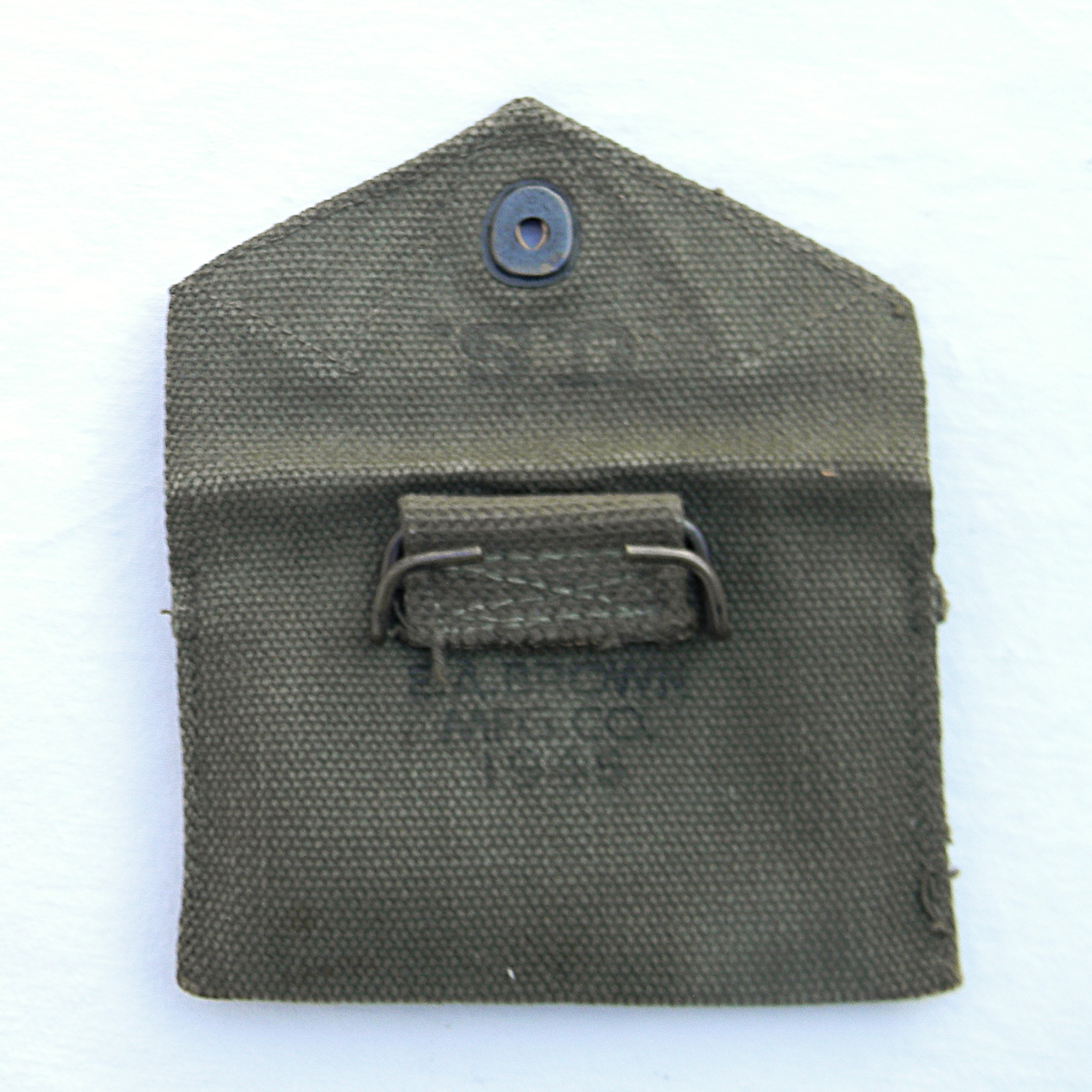 US issue WW2 era Carlisle Model sealed individual first aid pocket in original 1945 E.A. Brown web pouch - Image 3