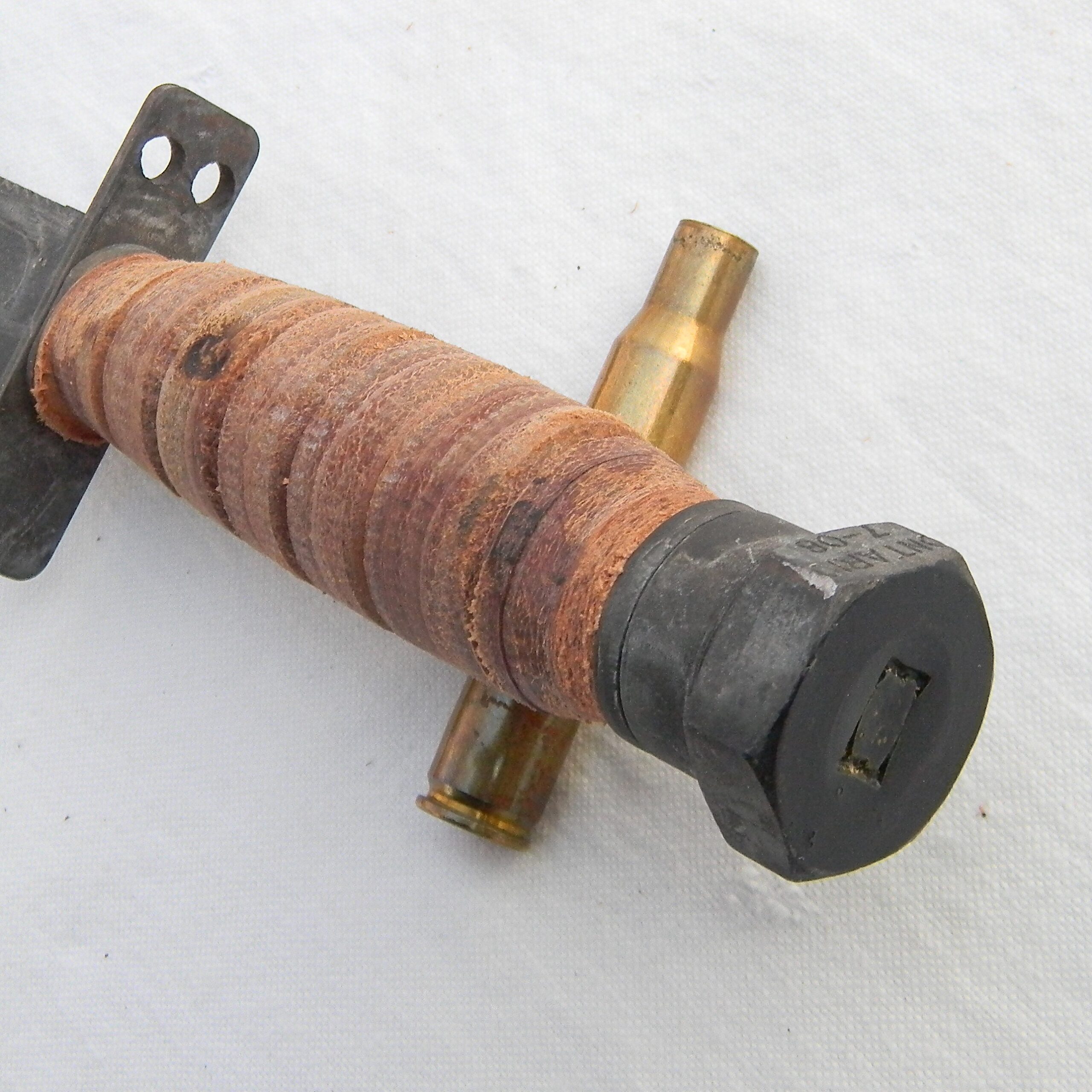 Ontario Jet Pilot Survival Knife dated 07-2008; original scabbard with stone; UNUSED - Image 8