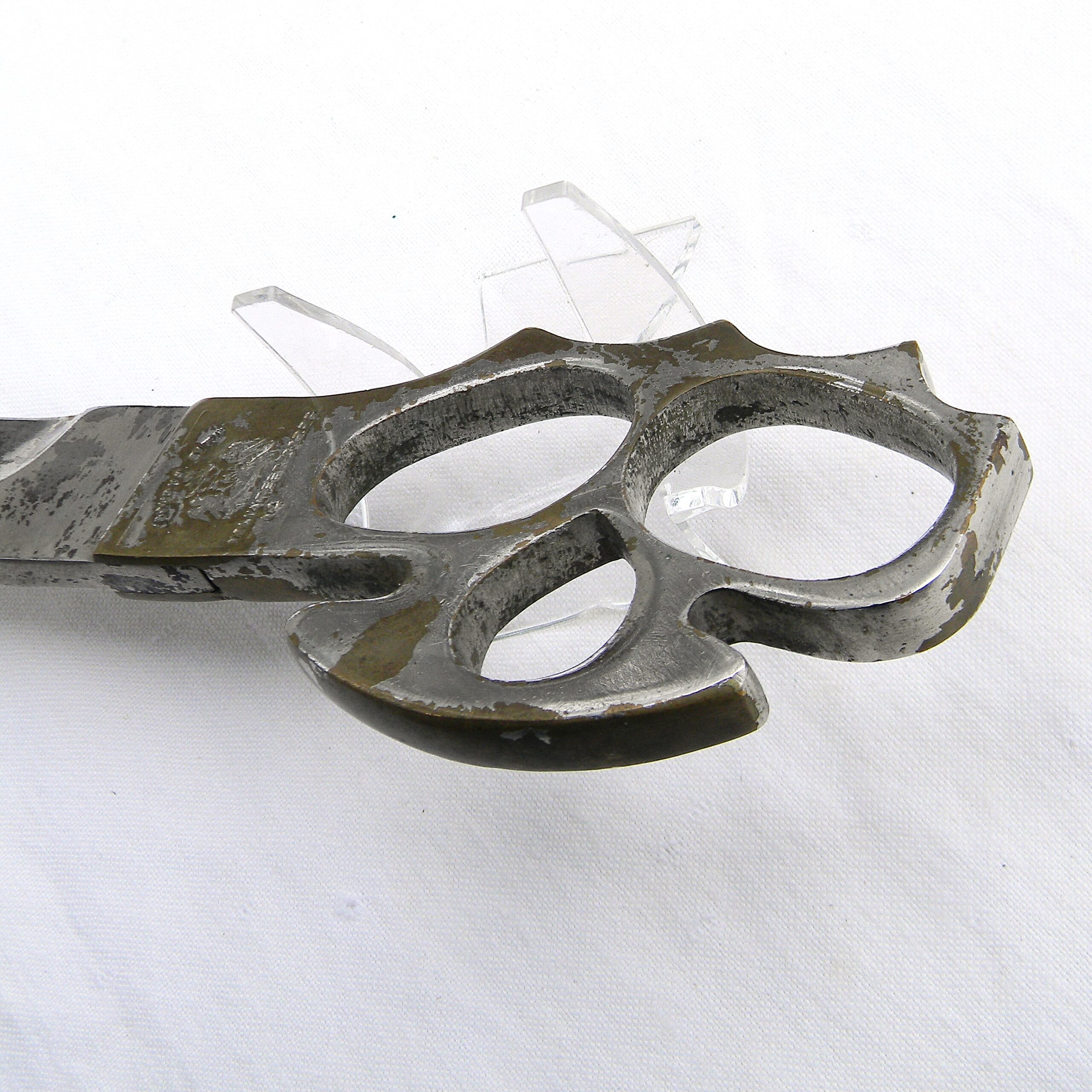 Middle Eastern type fighting dagger issued for 1950 Jodhpur City Princess Wedding, original scabbard; rare knuckle fighter type - Image 10