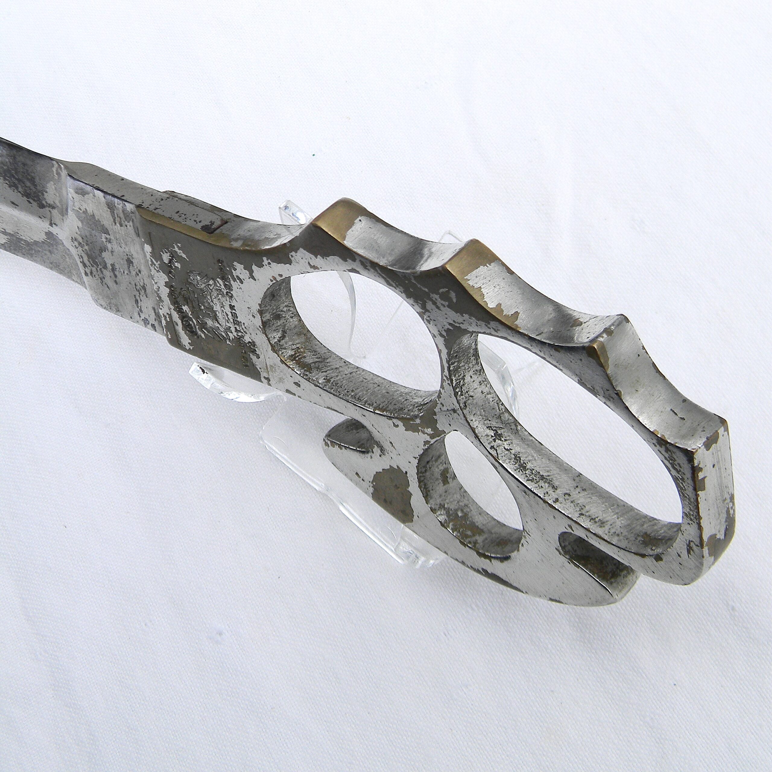 Middle Eastern type fighting dagger issued for 1950 Jodhpur City Princess Wedding, original scabbard; rare knuckle fighter type - Image 9