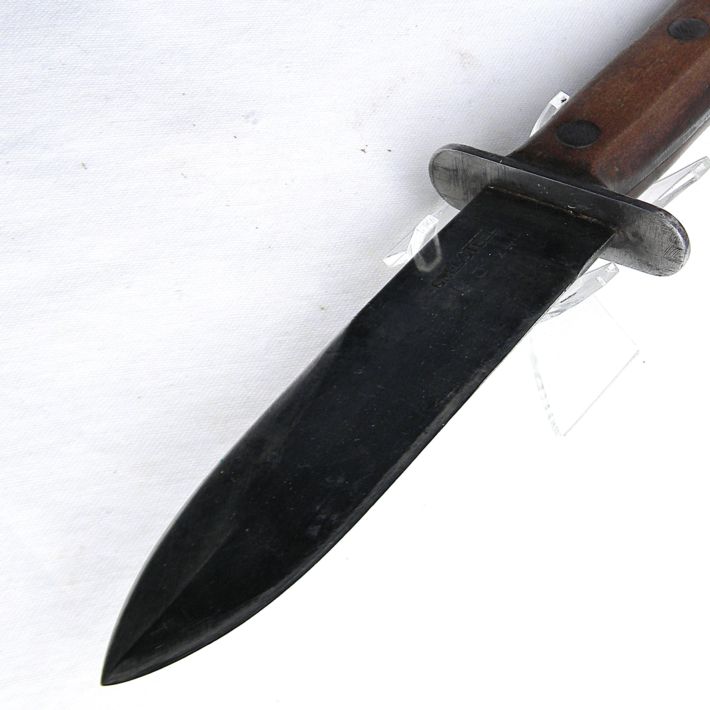 Australia WW2 Gregsteel 1944 fighting knife made for US forces, GI-signed British sheath; rare type - Image 10