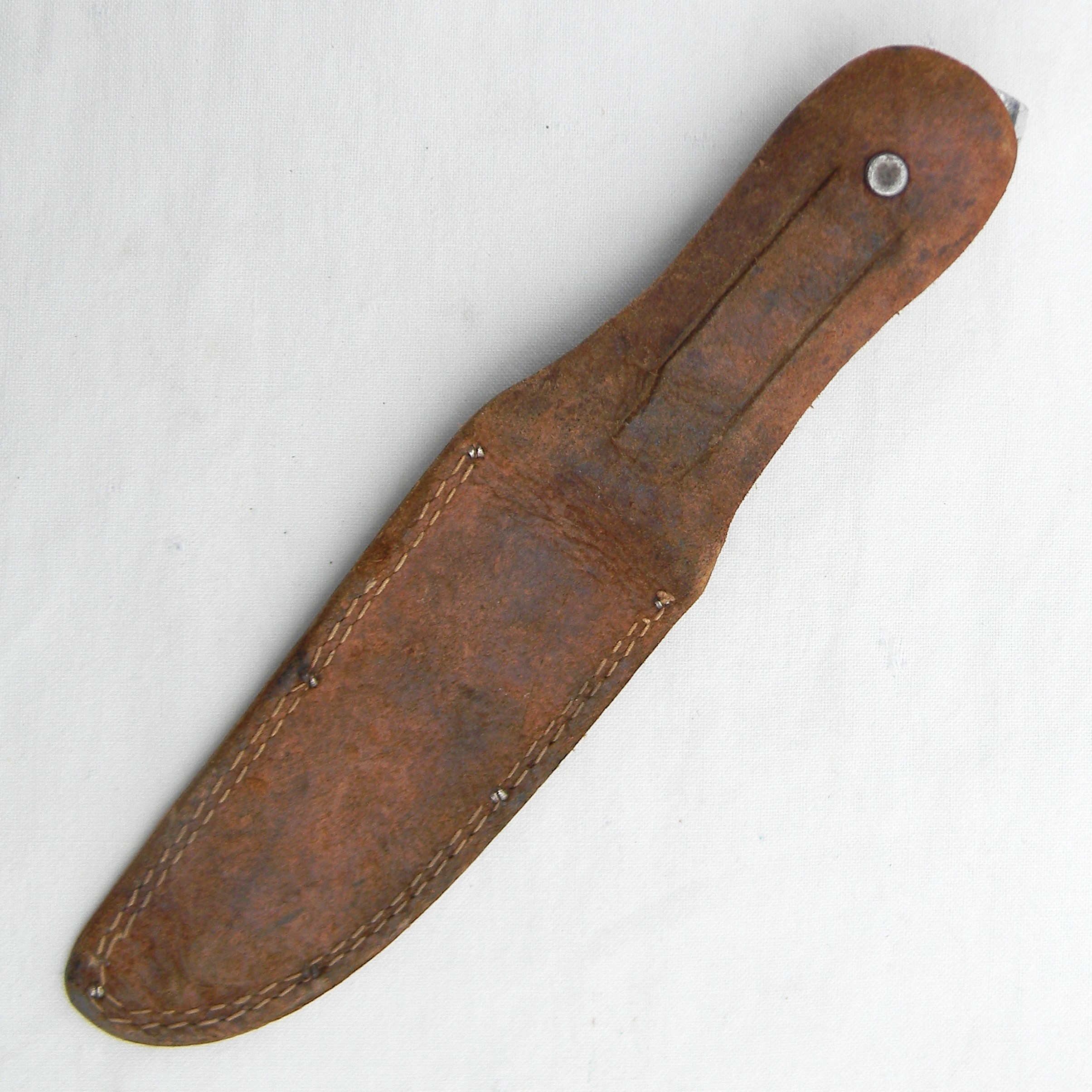 USA Western Cutlery "Baby Shark" WW2 USAF Pilot Knife early-issue bronze guard/ aluminum pommel/ embossed scabbard type - Image 3