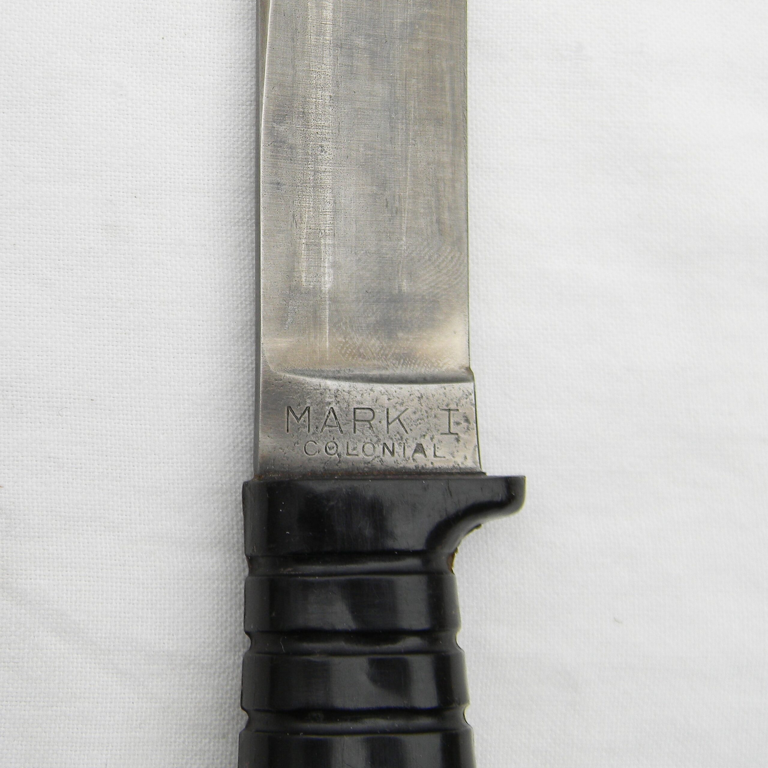 WW2 Colonial USN MARK 1 fighting/utility knife, mid-war plastic handle, gray NORD scabbard; rare UNUSED - Image 8