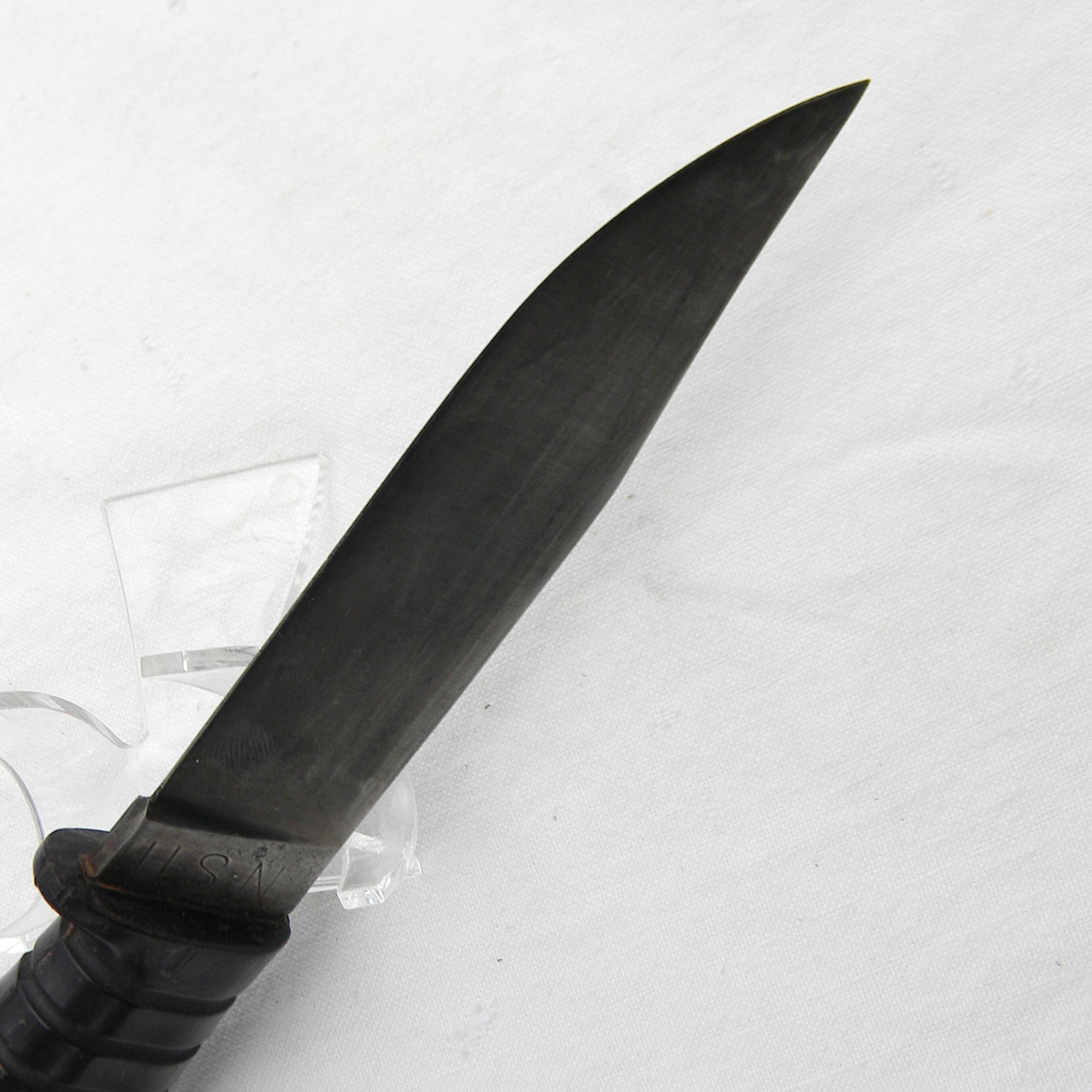 WW2 Colonial USN MARK 1 fighting/utility knife, mid-war plastic handle, gray NORD scabbard; rare UNUSED - Image 12