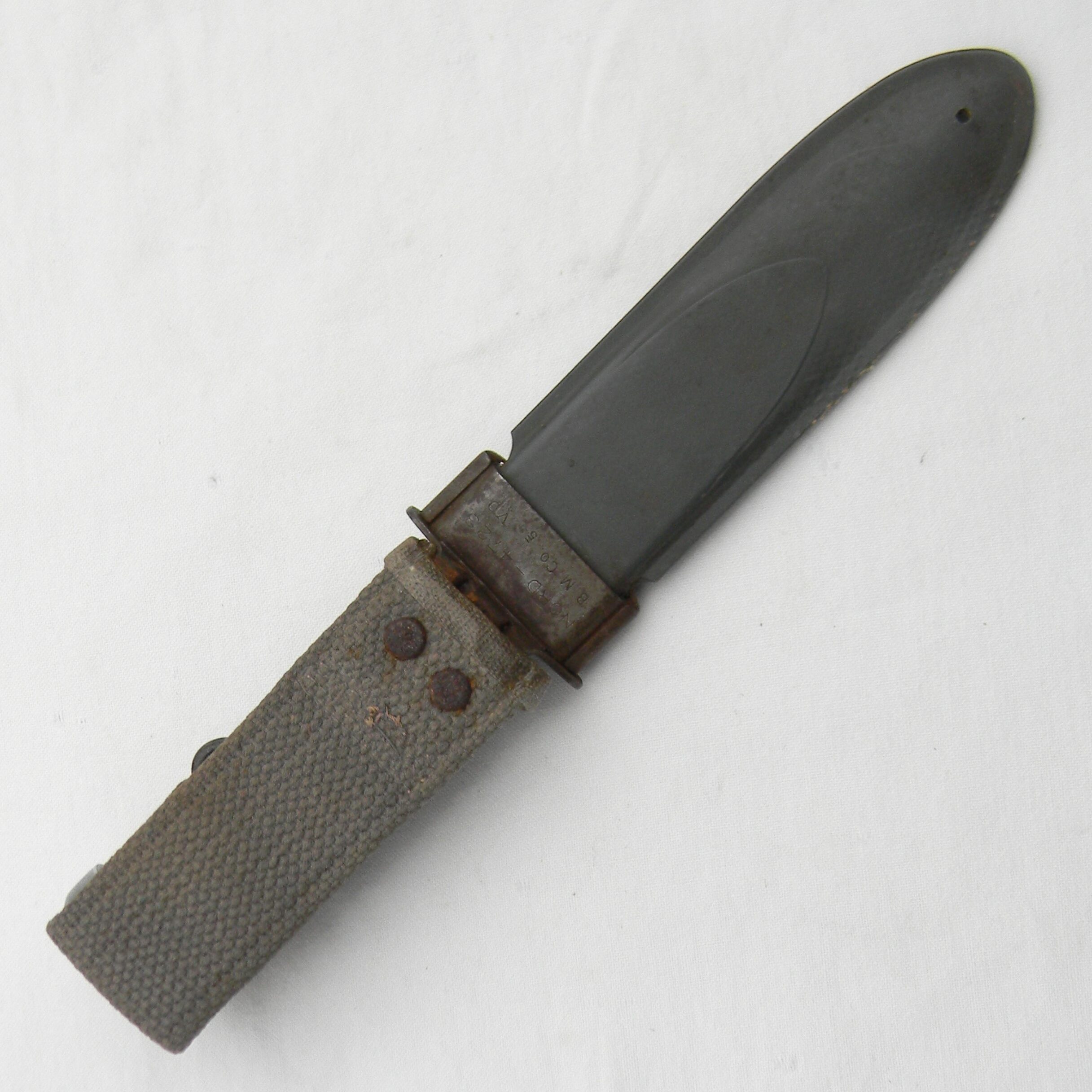 WW2 Geneva Forge USN MARK 1 Utility Knife, 1943 NORD scabbard; scarce MK1 maker - Image 4
