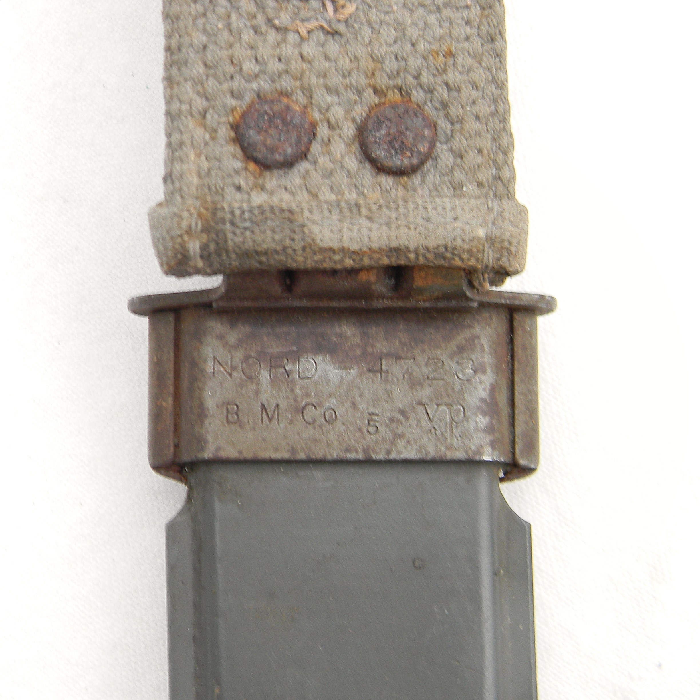 WW2 Geneva Forge USN MARK 1 Utility Knife, 1943 NORD scabbard; scarce MK1 maker - Image 5