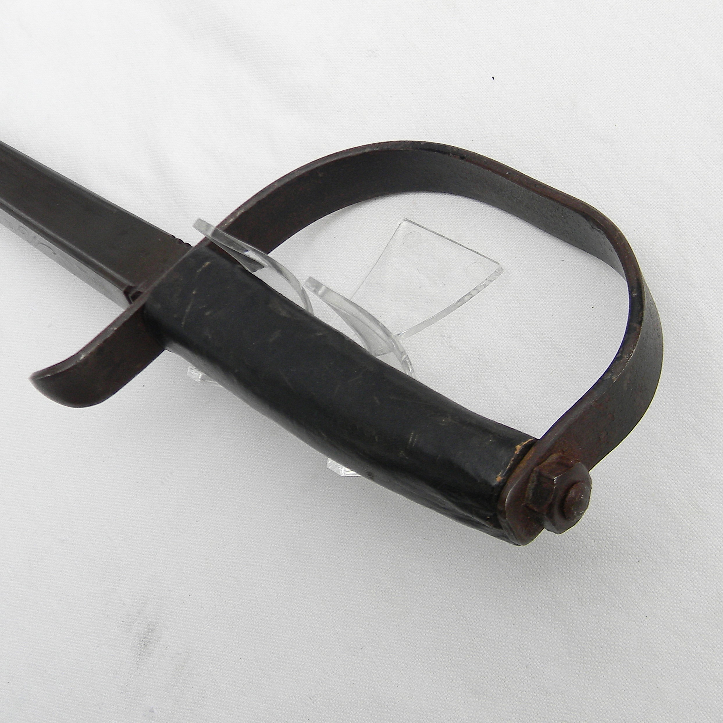 France WW1 era D-guard fighting knife made from M1874 Gras bayonet; original metal scabbard; rare type in museum quality condition - Image 15