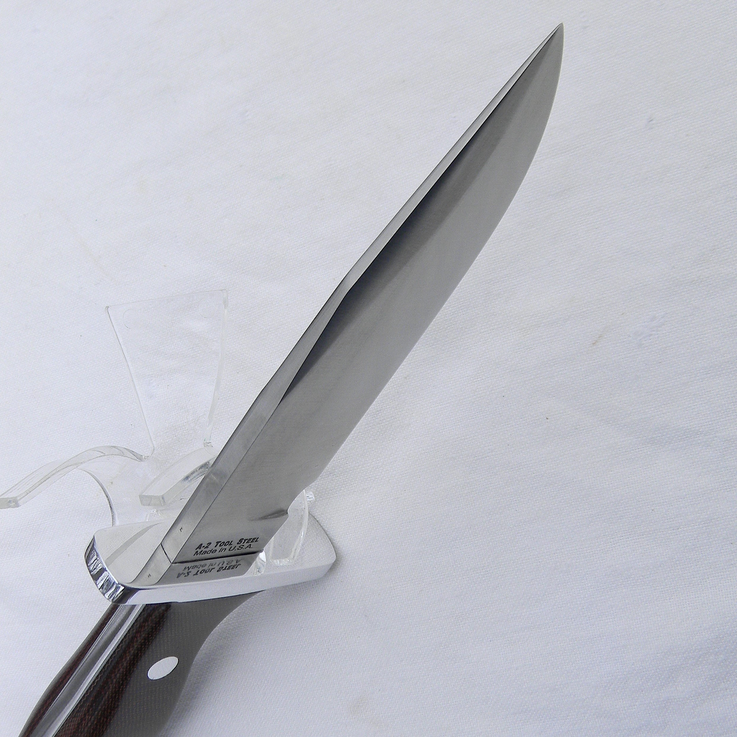 BLACKJACK, USA Classic Blades model 13 HALO ATTACK BORDER PATROL fighting knife, A-2 tool steel blade, green micarta handle, leather sheath; UNUSED in orig box - Image 13