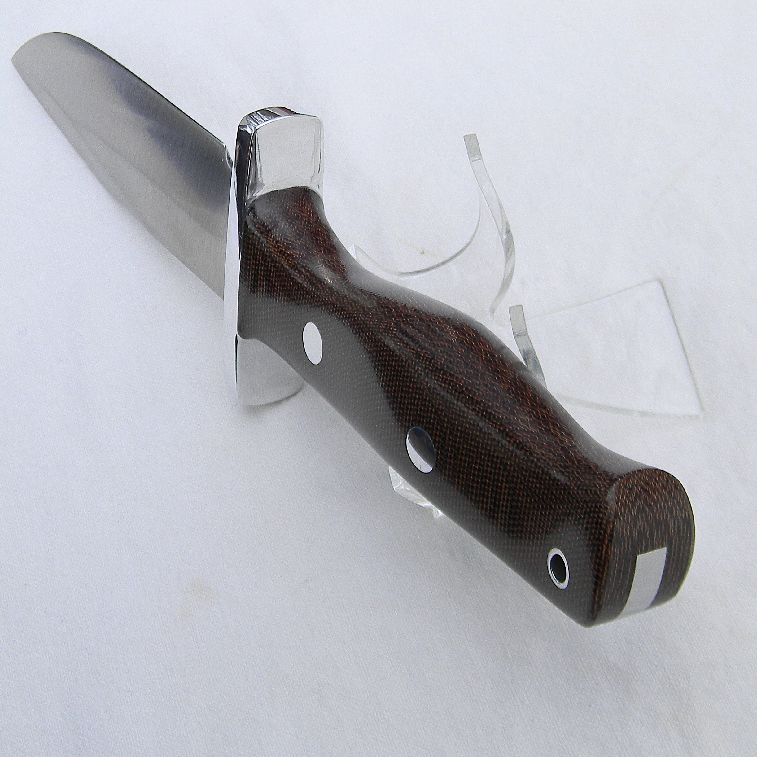 BLACKJACK, USA Classic Blades model 13 HALO ATTACK BORDER PATROL fighting knife, A-2 tool steel blade, green micarta handle, leather sheath; UNUSED in orig box - Image 14