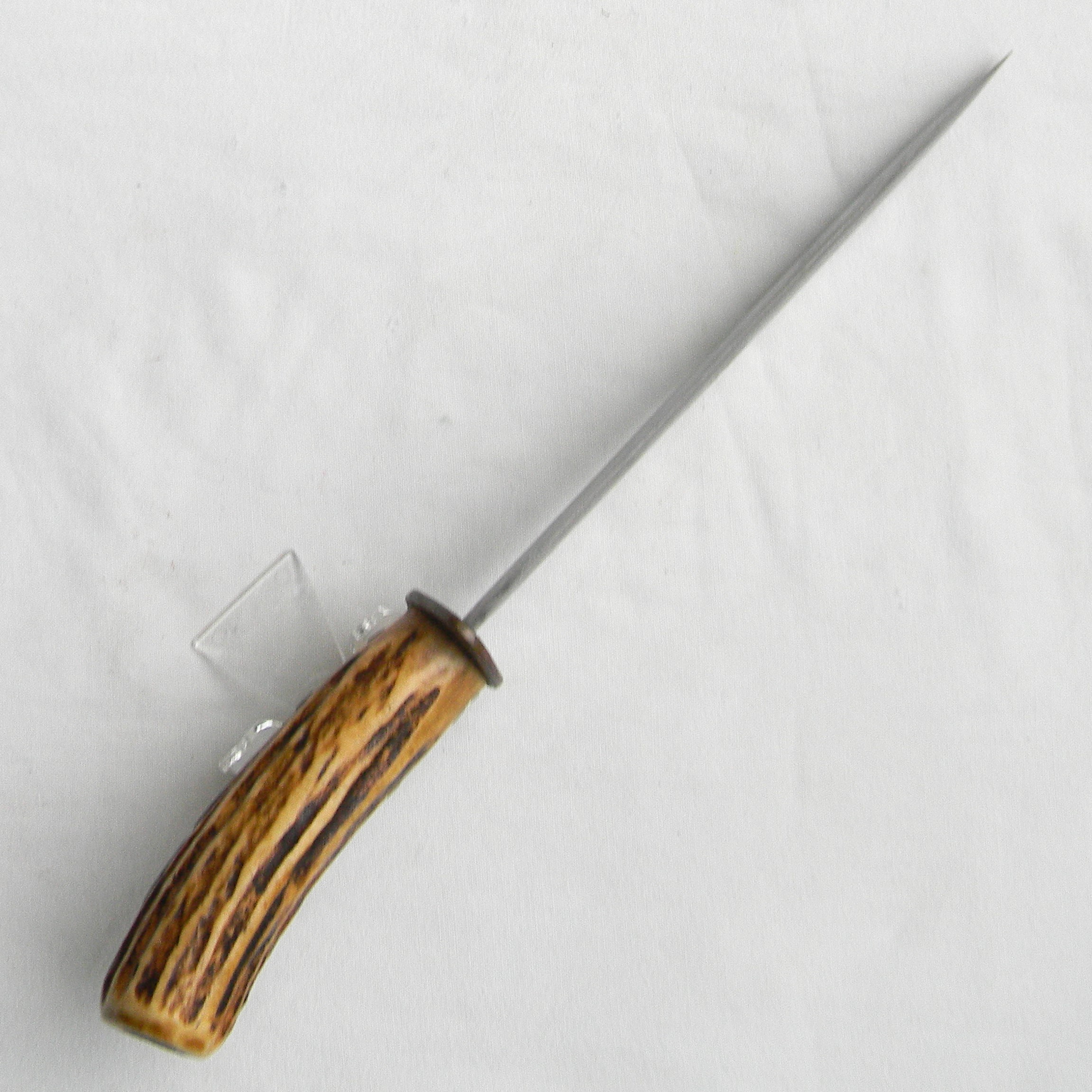 WW2 era New Caledonia made fighting knife, 8-inch dagger blade, stag handle, original scabbard; RARE TYPE - Image 10
