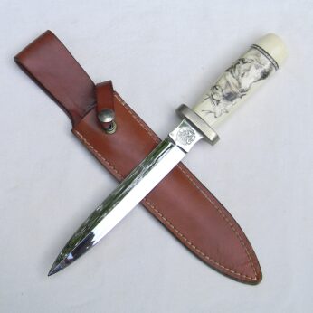 Custom dagger walrus tusk Andhi Spaeth scrimshaw