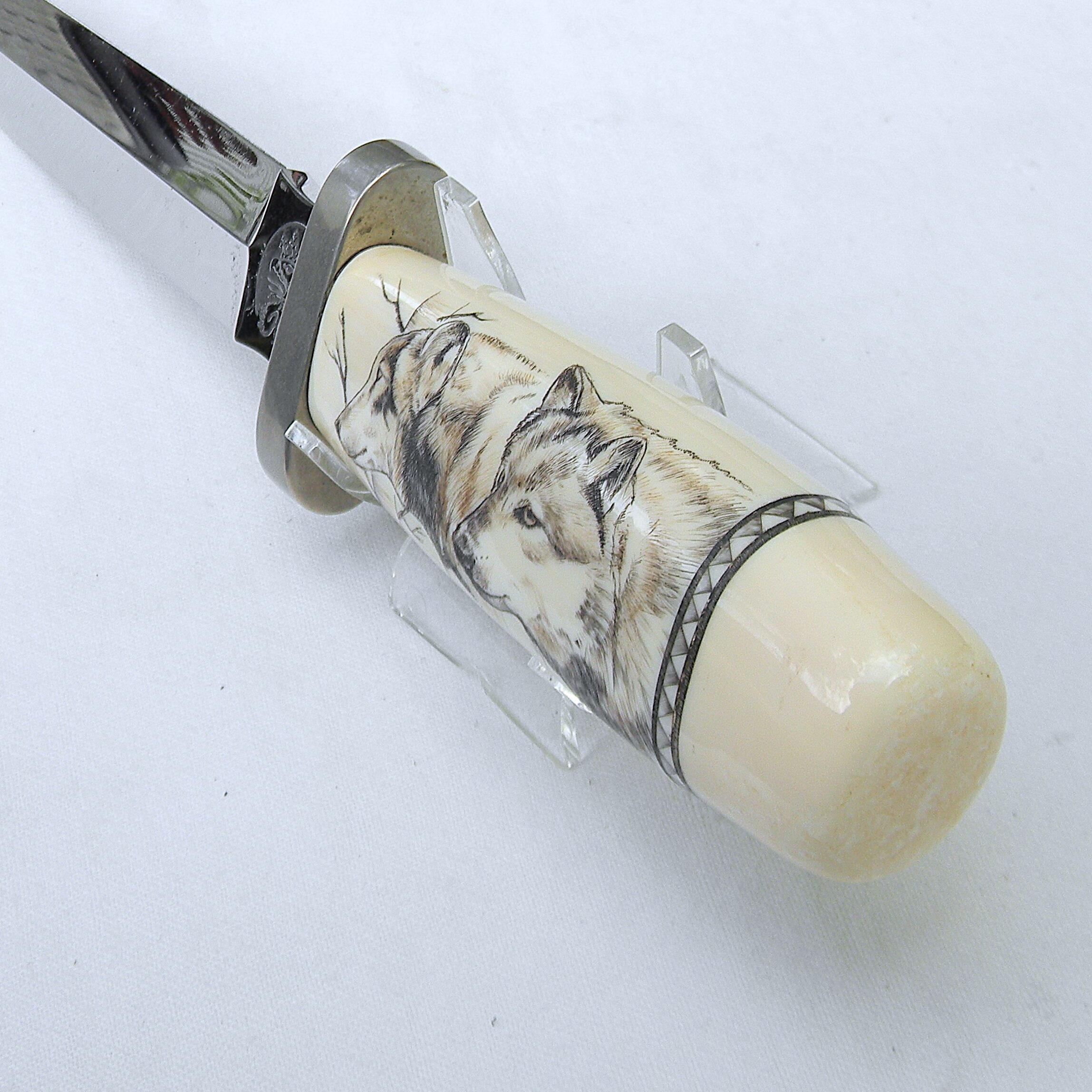 Griffin custom dagger walrus tusk scrimshaw