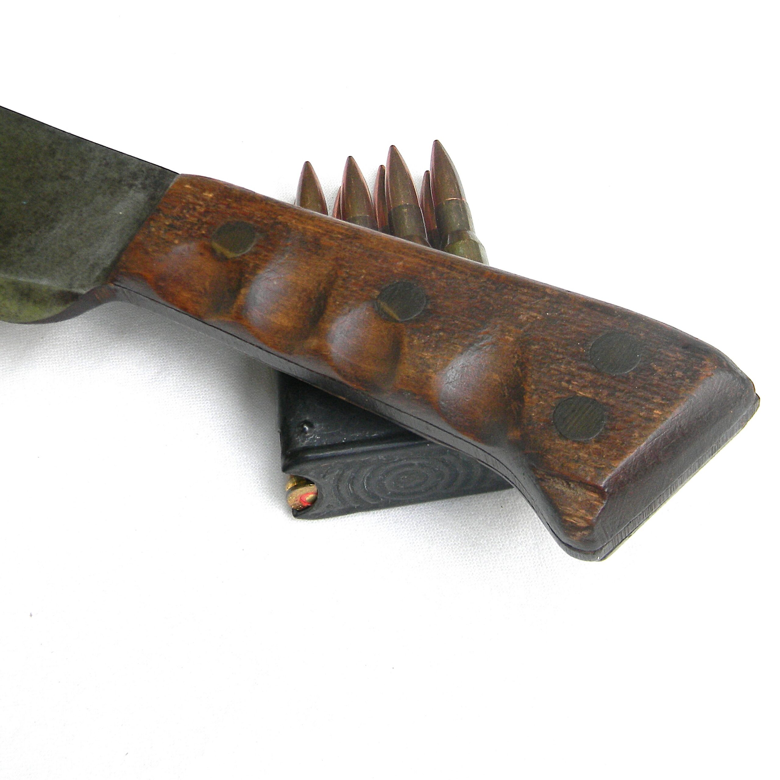 USA WW2 era USMC Hospital Corps Knife / Corpsmen Bolo made by Village Blacksmith, original 1943 Boyt scabbard - Image 18