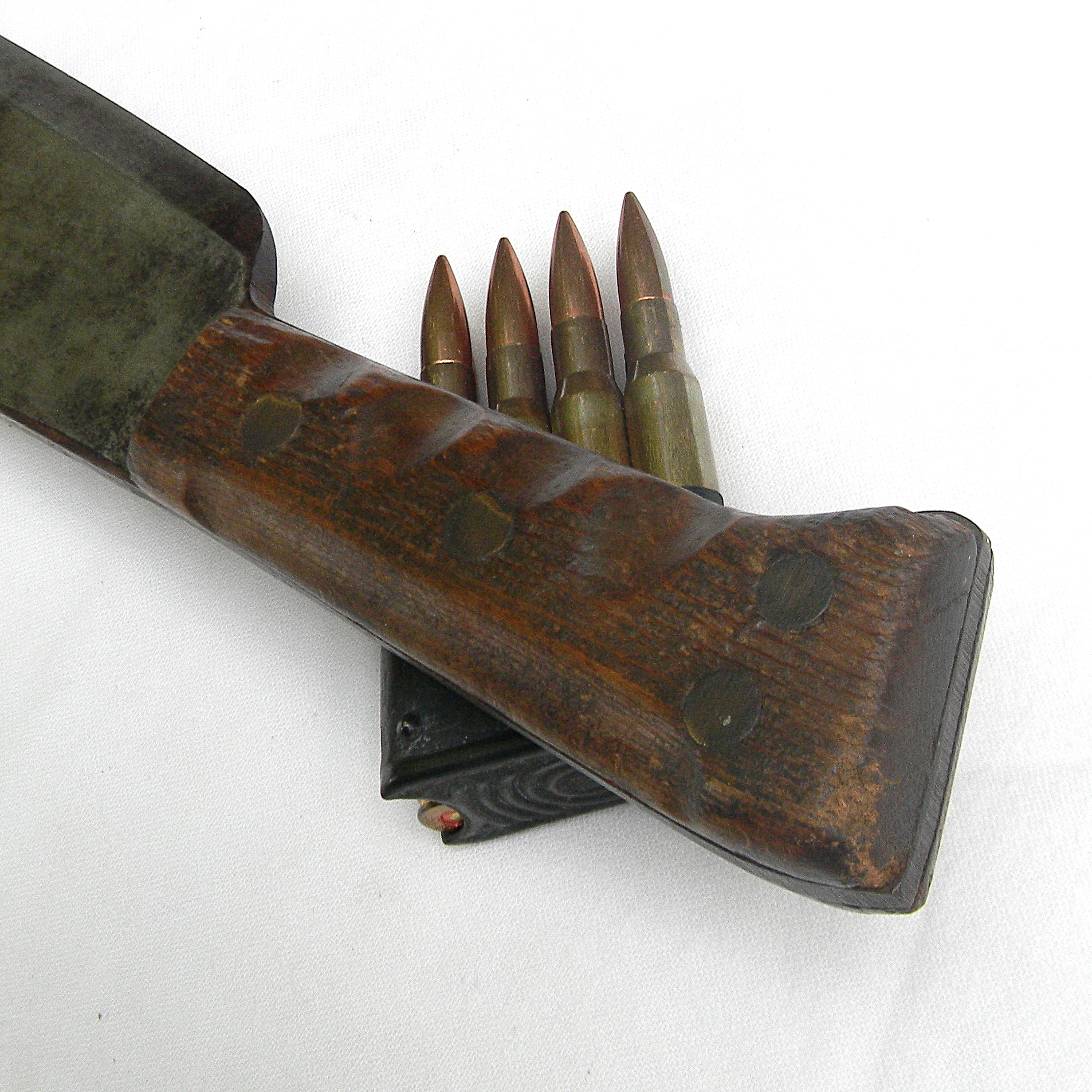 USA WW2 era USMC Hospital Corps Knife / Corpsmen Bolo made by Village Blacksmith, original 1943 Boyt scabbard - Image 16