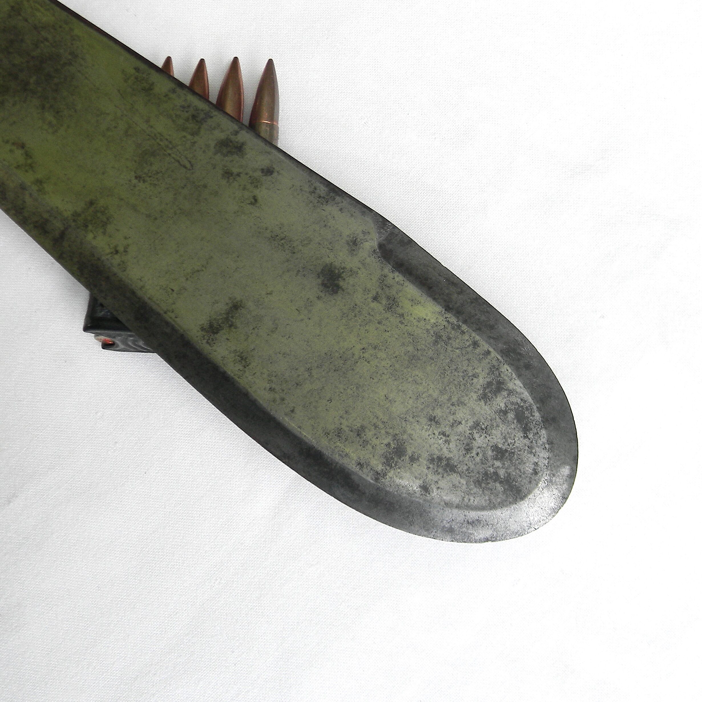 USA WW2 era USMC Hospital Corps Knife / Corpsmen Bolo made by Village Blacksmith, original 1943 Boyt scabbard - Image 15