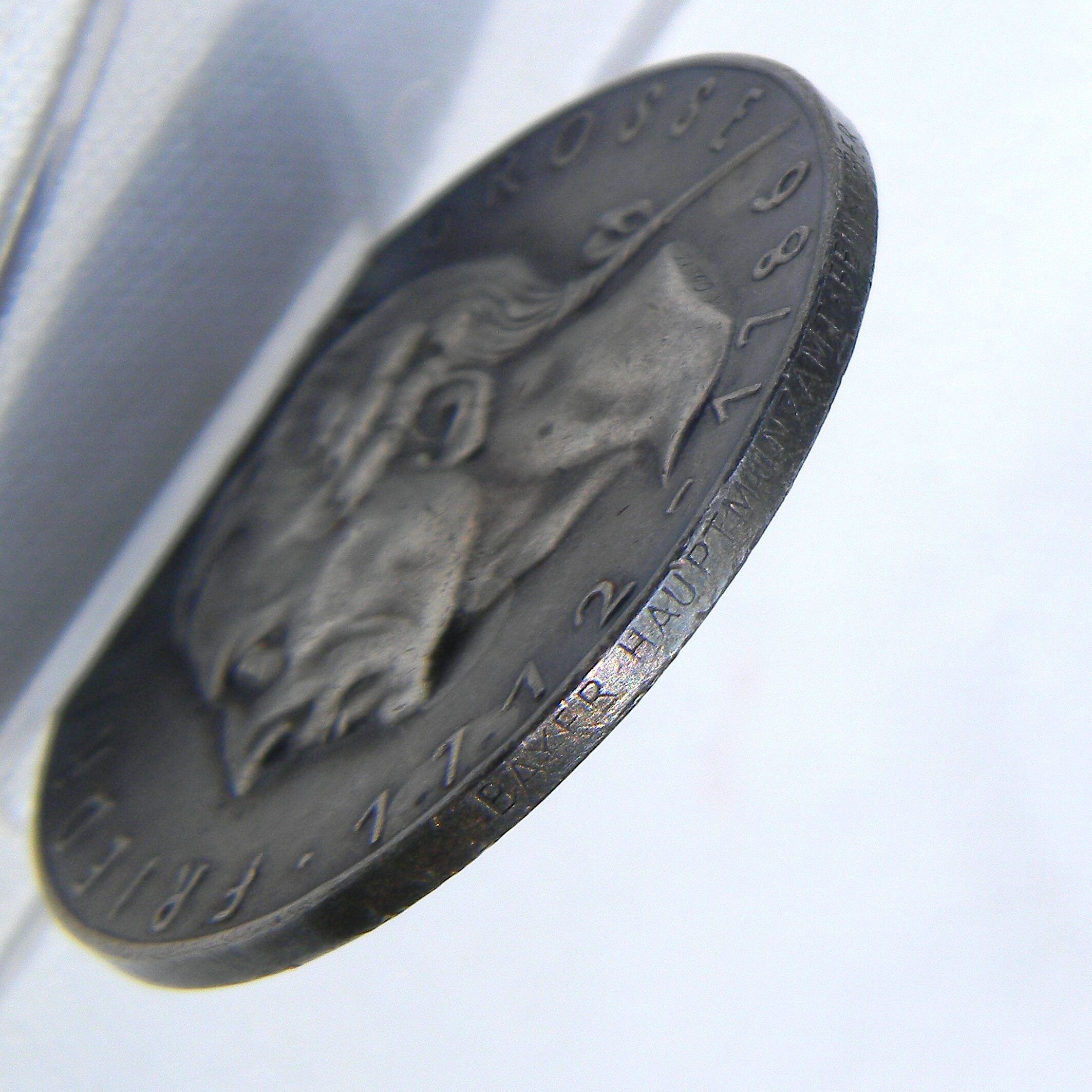 Germany, Karl Goetz 1936 Frederick The Great, 150 yrs of death commemorative silver medal (K-512) toned XF - Image 7