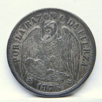 Chile 1875 silver Un Peso