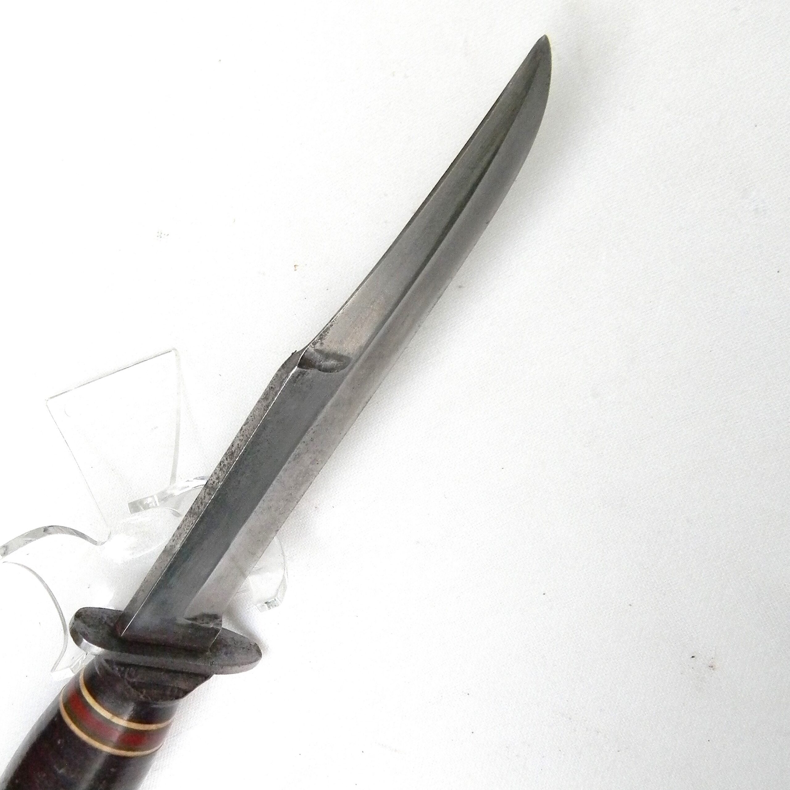 Rare WW2 era Aerial Cutlery "private purchase" fighting knife with early colored spacers handle, original scabbard - Image 6