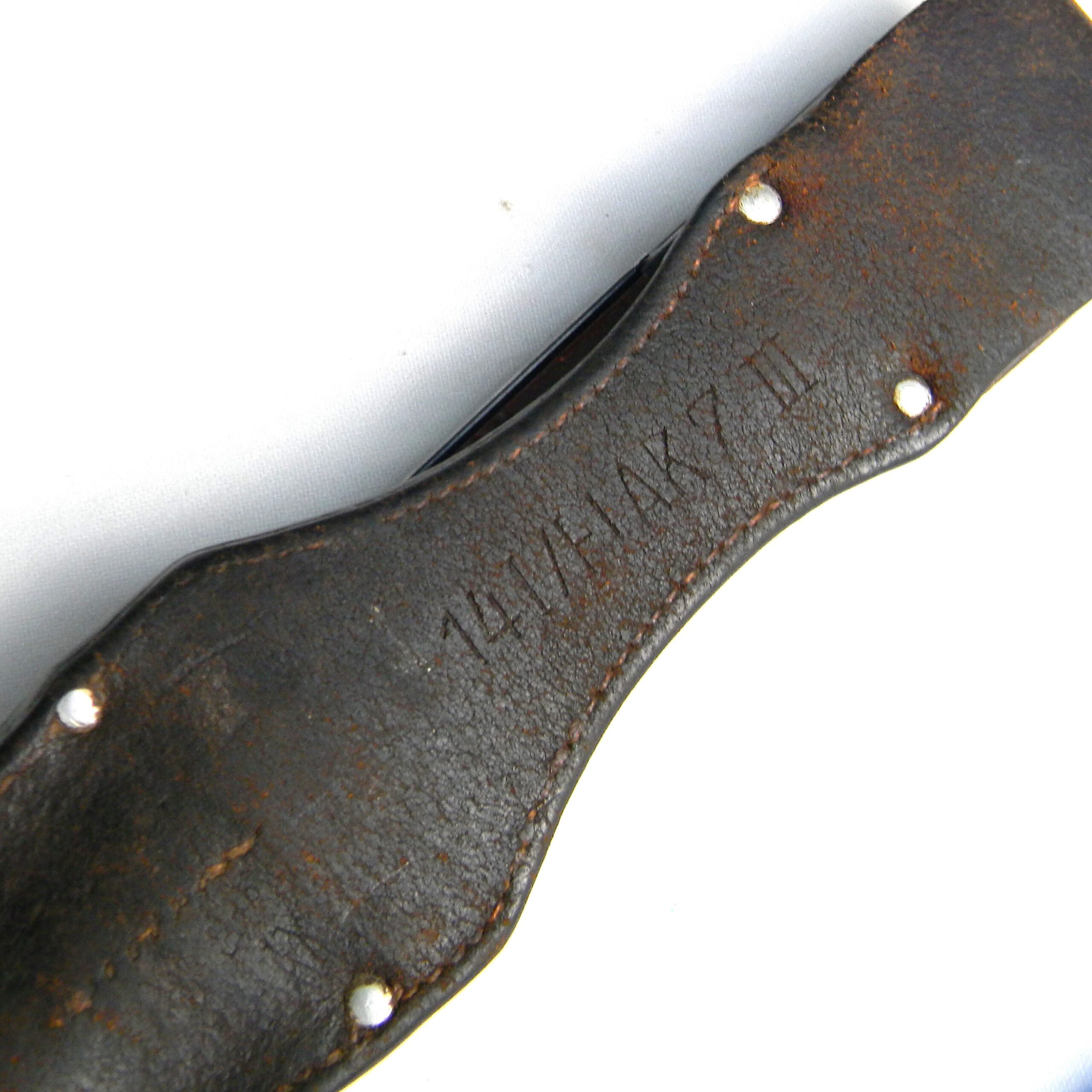 Germany WW2 rare unused matching serials K98 bayonet made by Friedrich Herder Abr Sohn in 1943; original scabbard, leather frog - Image 6