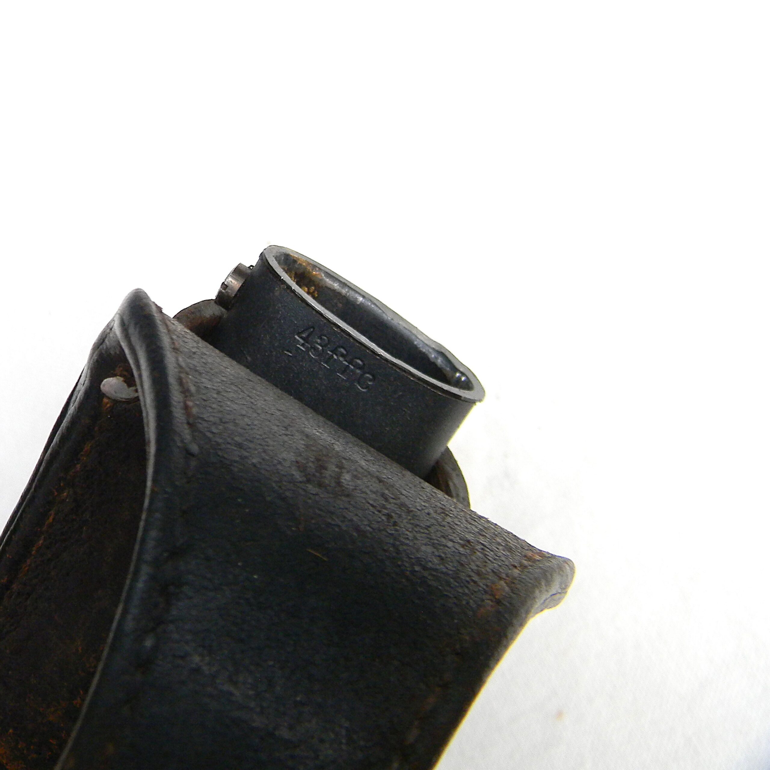 Germany WW2 rare unused matching serials K98 bayonet made by Friedrich Herder Abr Sohn in 1943; original scabbard, leather frog - Image 5